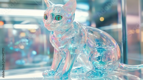 Transparent Cat Sculpture photo