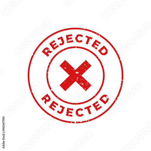 Rejected Stamp. Red Rejected Rubber Grunge Stamp Seal Vector Illustration. photo