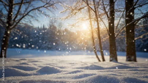 Winter forest in the morning