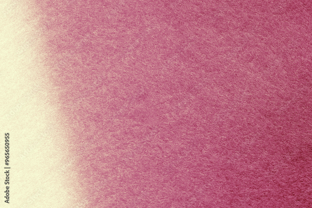 Fototapeta premium Felt fabric texture background in pink white color with copy space for design. Two tone background of fabric texture background in pink white colors.