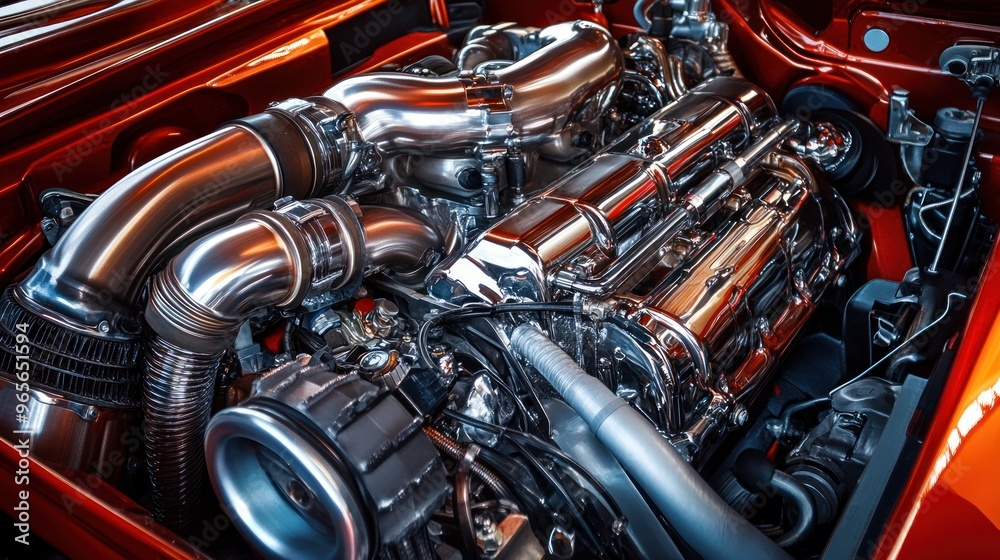 Chrome Engine Closeup Chrome Engine Closeup