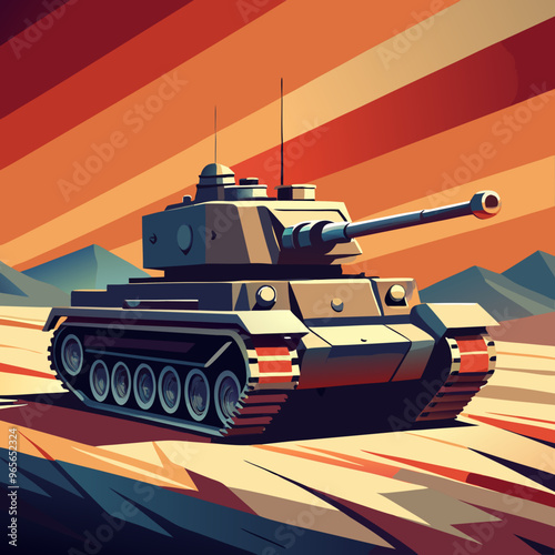 vector illustration of tank