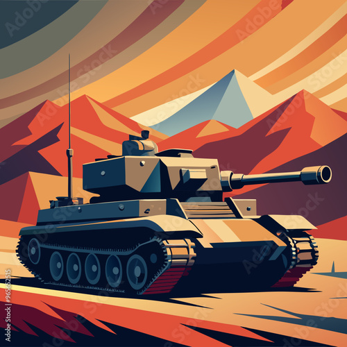vector illustration of tank