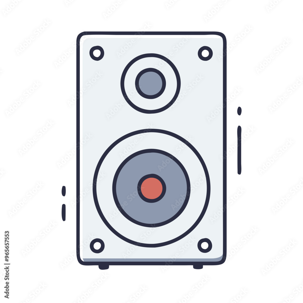 Speaker Icon in Simple Flat Design Gray and Red for Audio Output Speaker Icon in Simple Flat Design Gray and Red for Audio Output