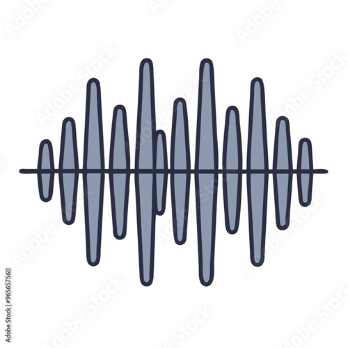 Sound wave in minimalist gray style representing audio frequency and music visualization