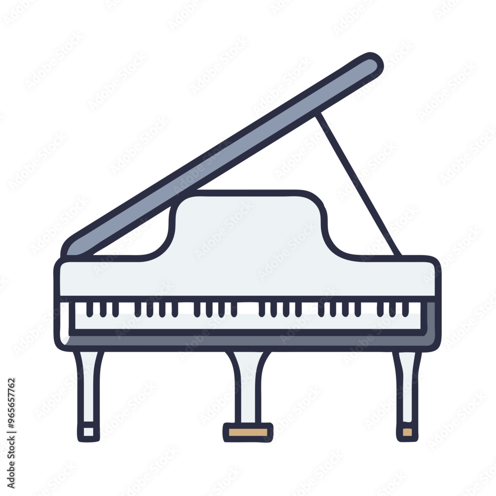 Grand Piano Icon in Minimalist Style Gray for Musical Instrument Grand Piano Icon in Minimalist Style Gray for Musical Instrument