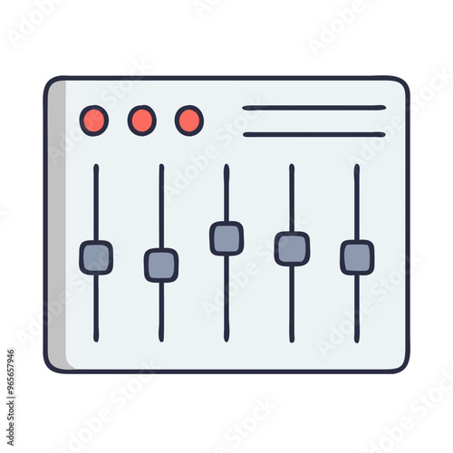 Mixing Console Blue Minimalist Audio Production Symbol