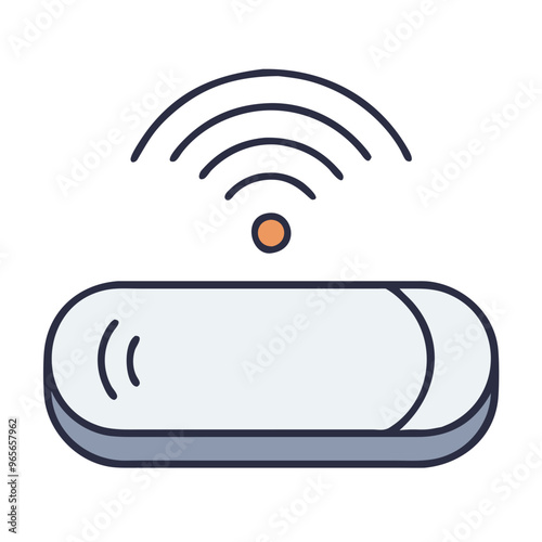 Wifi Router Blue Minimalist Wireless Connection Symbol