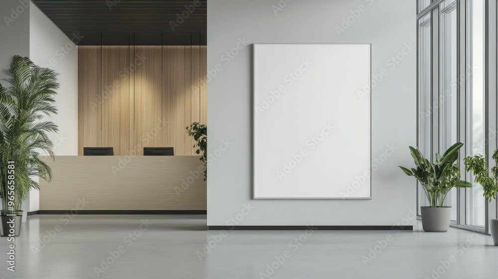 Modern Lobby Interior Design with Blank Canvas Modern Lobby Interior Design with Blank Canvas