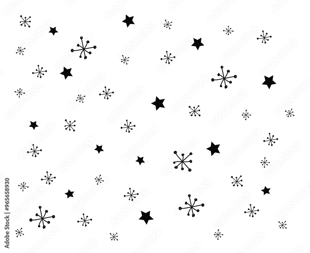 Stars and Snowflakes Background. Winter topic texture illustration vector Stars and Snowflakes Background. Winter topic texture illustration vector