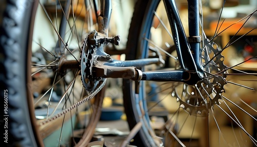 Intricate Details of Bicycle Wheel Repair in a Craftsmanship-Focused Workshop