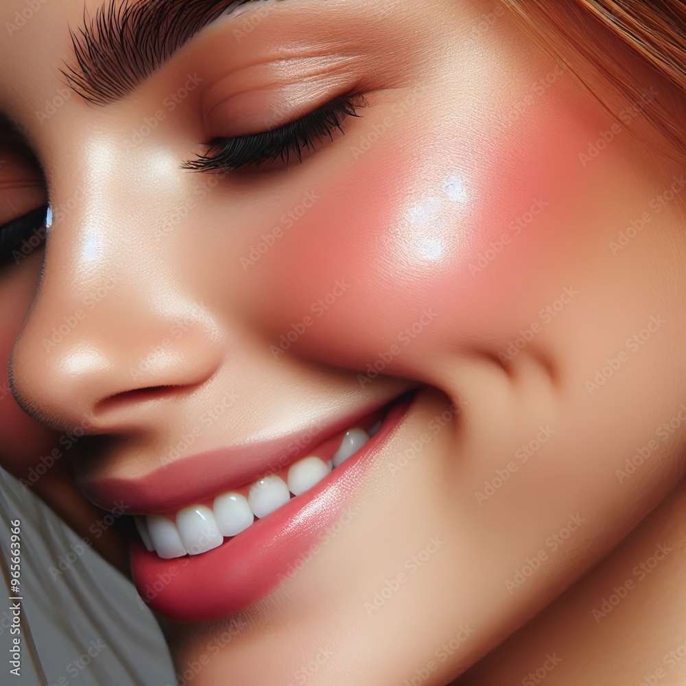 custom made wallpaper toronto digitalClose up on her cheek A flushed happy complexion Izobrajenie iz