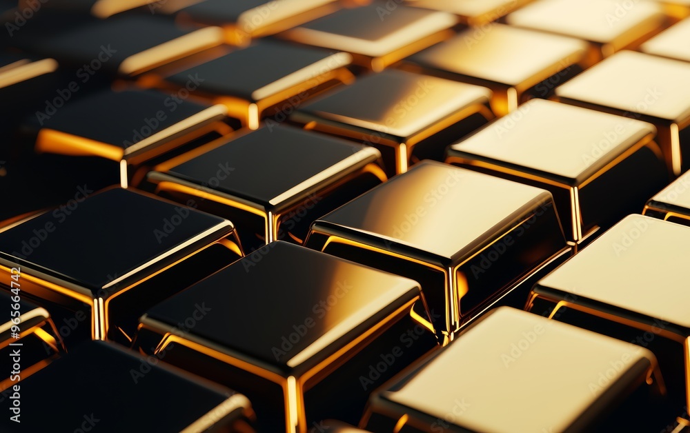 Abstract composition of polished gold bars, sharp focus, metallic sheen, luxurious atmosphere, perfect for finance and precious metals concepts Abstract composition of polished gold bars, sharp focus, metallic sheen, luxurious atmosphere, perfect for finance and precious metals concepts