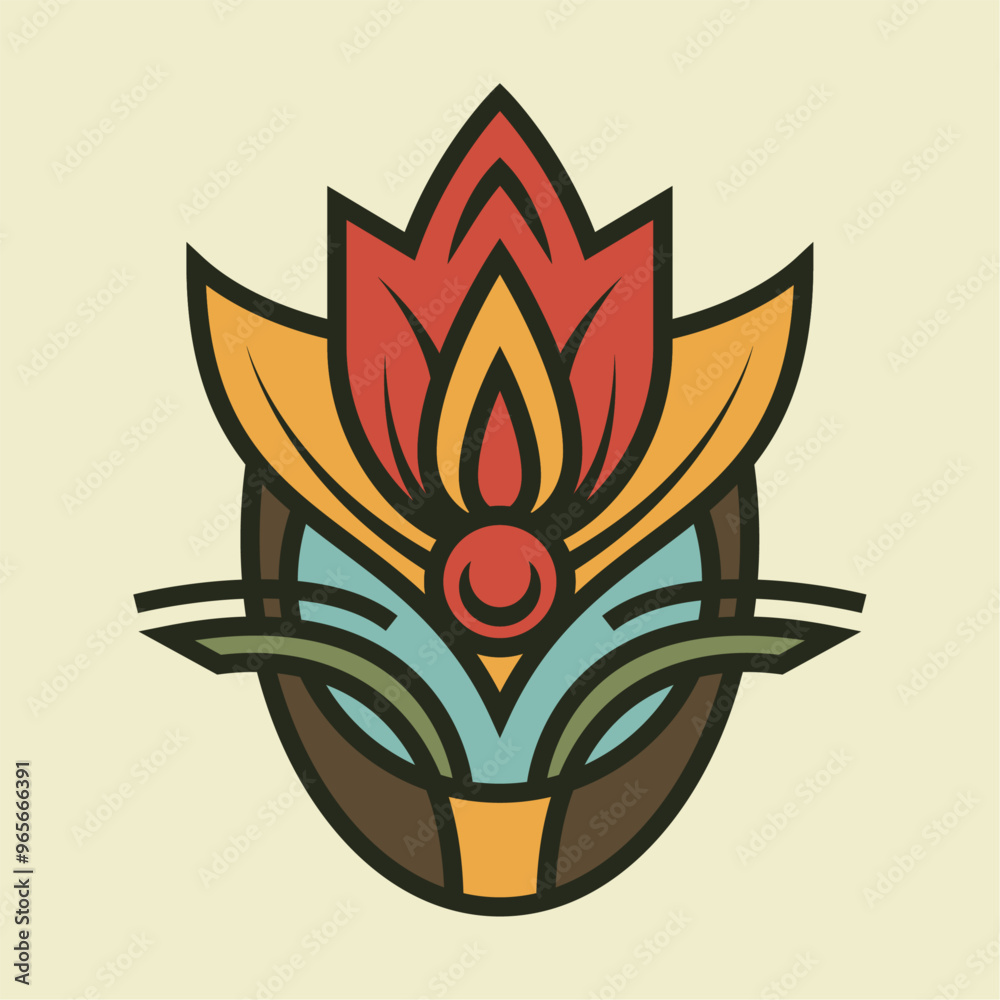 Obraz premium Art Deco Flower 15