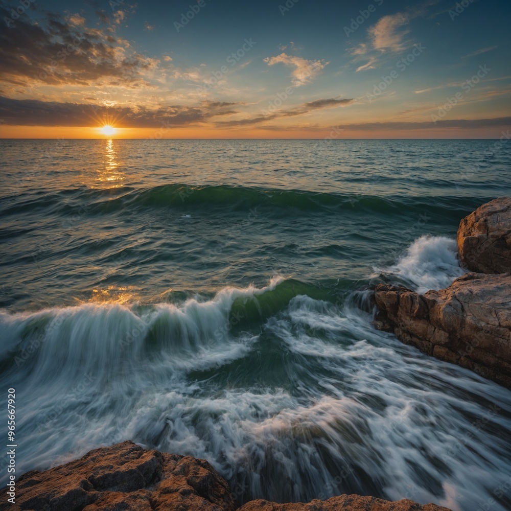 Obraz premium Lake Michigan is one of the five Great Lakes of North America, located entirely within the United States. It is the second largest Great Lake by volume and the only one bordered by a single country. K