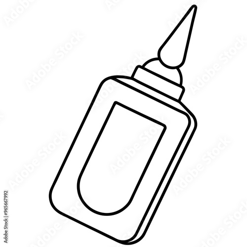 glue outline coloring book page line art illustration digital drawing