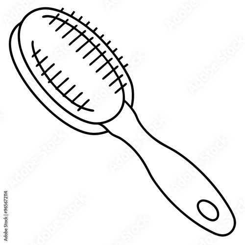 hairbrush outline coloring book page line art illustration digital drawing