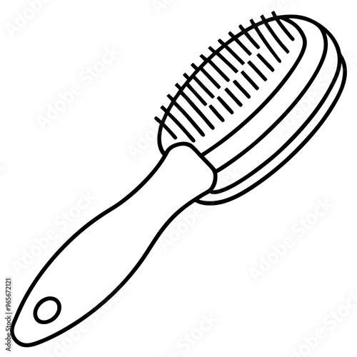 hairbrush outline coloring book page line art illustration digital drawing