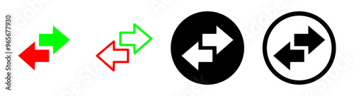 Arrows data transfer icon, exchange arrow icons - Swap icon with two arrows