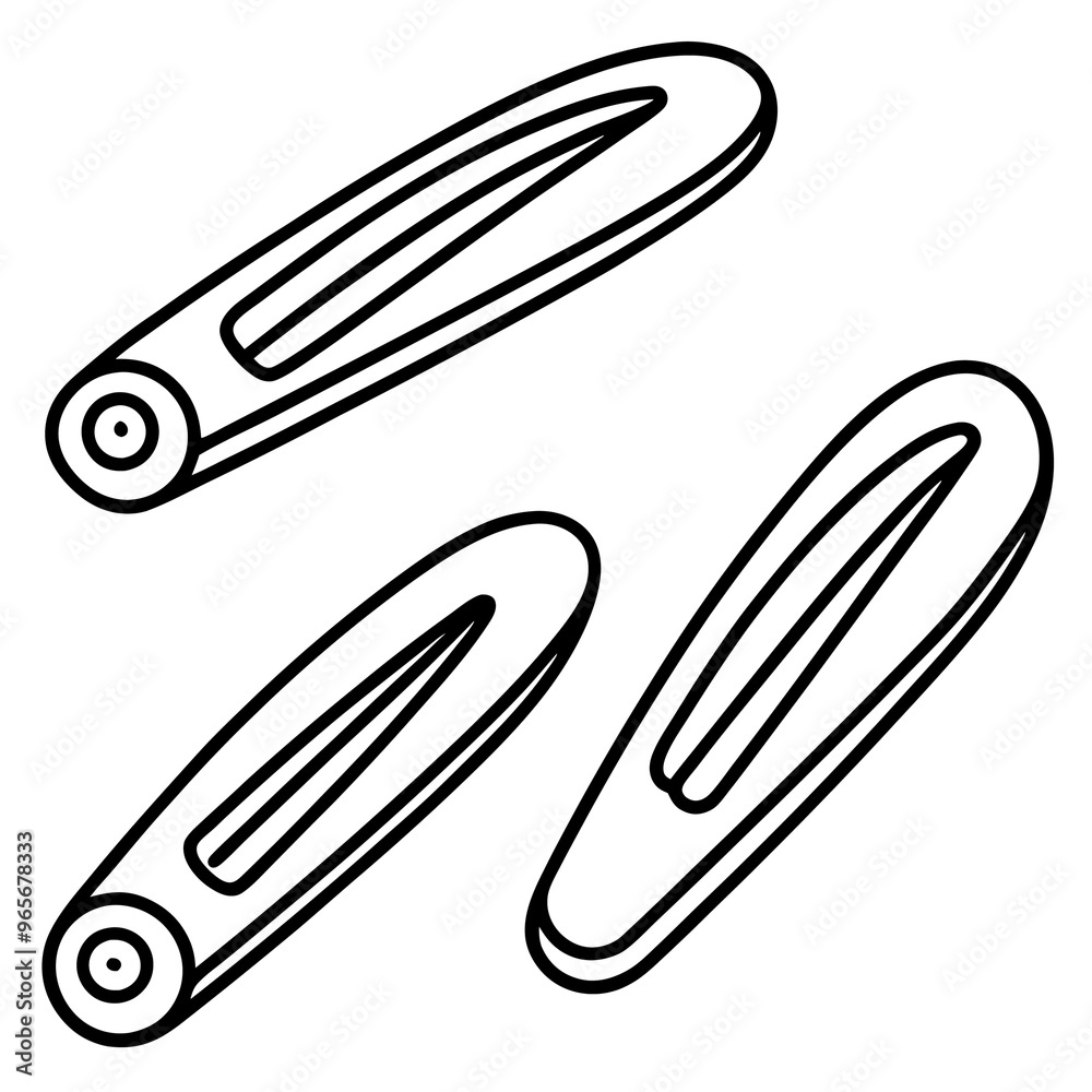 hair clips outline coloring book page line art illustration digital drawing hair clips outline coloring book page line art illustration digital drawing
