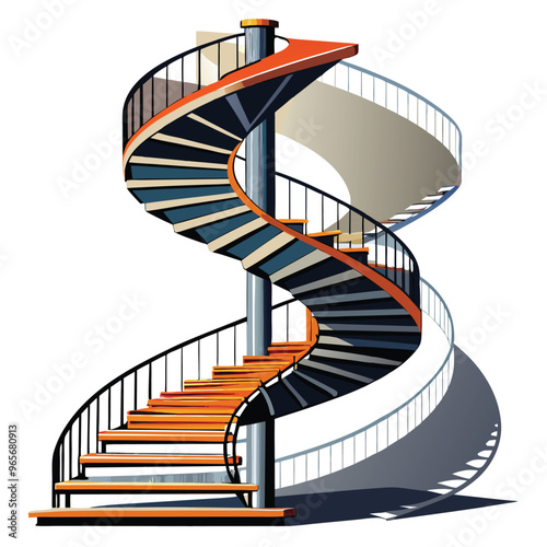 Staircase colorful vector illustration 