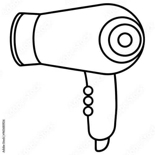 hairdryer outline coloring book page line art illustration digital drawing