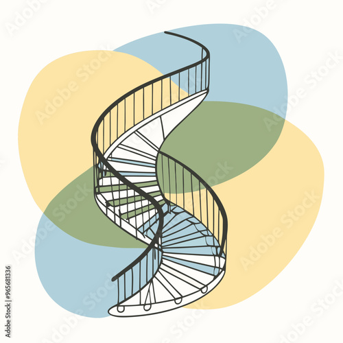 Staircase colorful vector illustration 