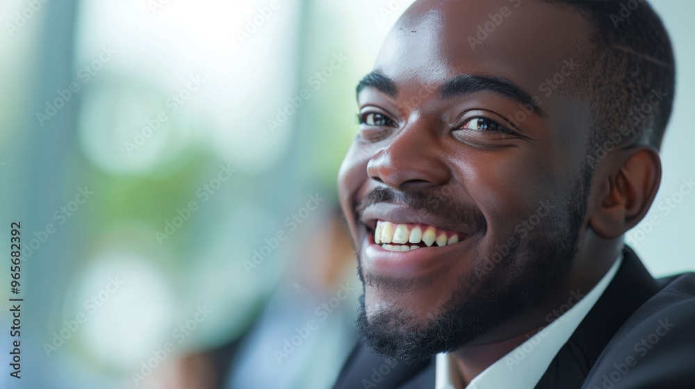 Businessman with a joyful expression in a meeting Businessman with a joyful expression in a meeting