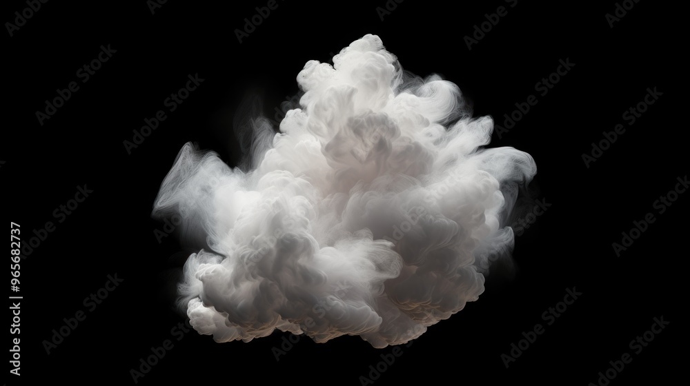 Abstract White Smoke Cloud on Black Background Abstract White Smoke Cloud on Black Background