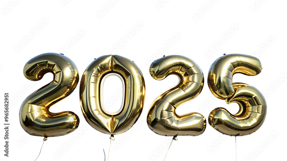 Obraz premium Number 2025 shape balloon on transparent or white background