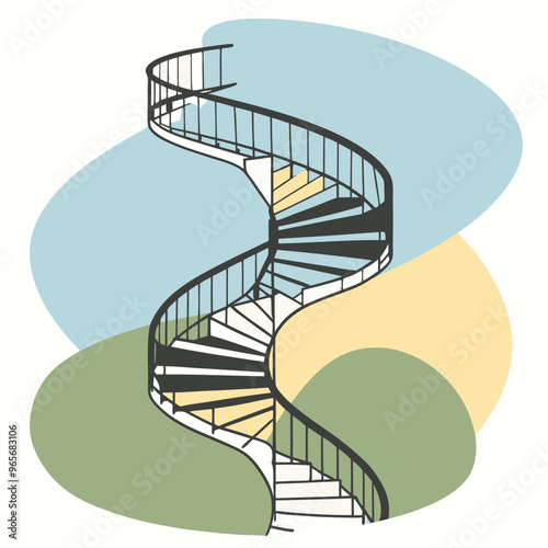 Staircase colorful vector illustration 