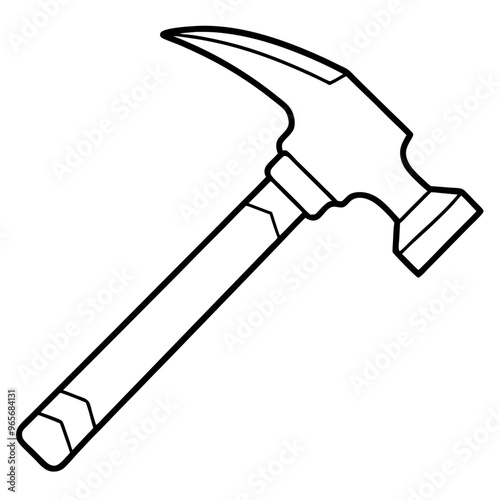 hammer outline coloring book page line art illustration digital drawing
