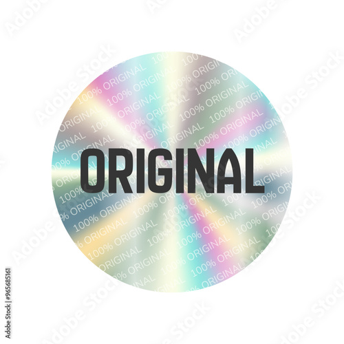 Holographic gradient vector sticker, label sale hologram emblem label for shop online sale premium quality. Original product sign. Web design, e-commercial, great for any products.