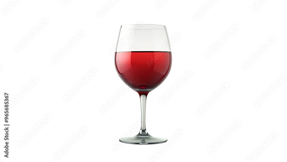 Crystal red wineglass with full of deep red wine, isolated on white background Crystal red wineglass with full of deep red wine, isolated on white background