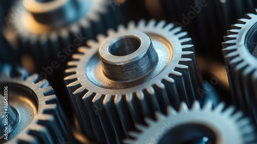 Metalic gears | cogs | machinery | mechanical | engineering | industrial | clock