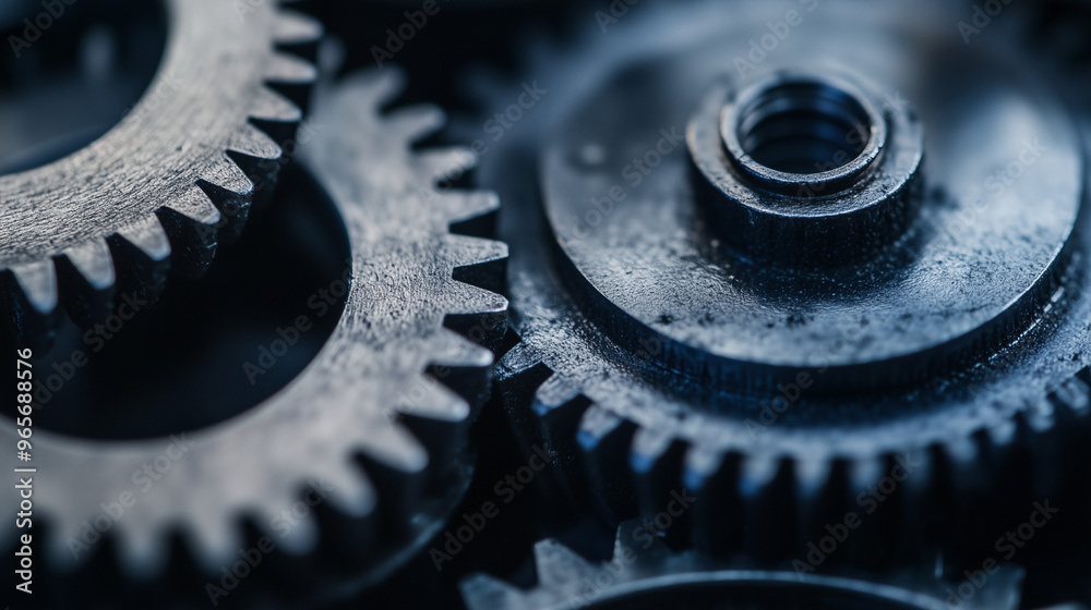 Metalic gears |  cogs | machinery | mechanical | engineering | industrial | clock
