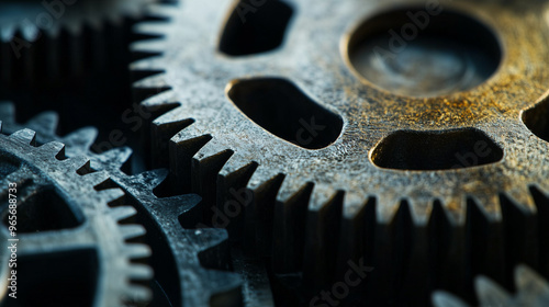 Metalic gears | cogs | machinery | mechanical | engineering | industrial | clock