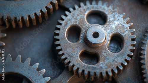 Metalic gears |  cogs | machinery | mechanical | engineering | industrial | clock