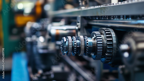 close up of a gear | gear wheel | Metalic gears | cogs | machinery | mechanical | engineering | industrial | clock