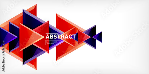 Free Download Abstract background - colorful triangles with 3d effect. Vector Illustration For Wallpaper, Banner, Background, Card, Book Illustration, landing page - GFXLoad