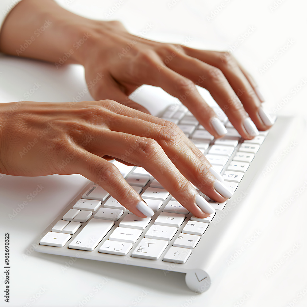 Closeup of male hands typing on computer keyboard. Focus on hands, white computer keyboard with hands typing, isolated on a white background, A person quickly types on a white laptop keyboard,
Closeup of male hands typing on computer keyboard. Focus on hands, white computer keyboard with hands typing, isolated on a white background, A person quickly types on a white laptop keyboard,