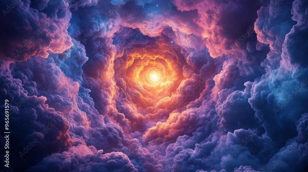 A celestial vortex of swirling clouds, bathed in ethereal light. . A celestial vortex of swirling clouds, bathed in ethereal light. .