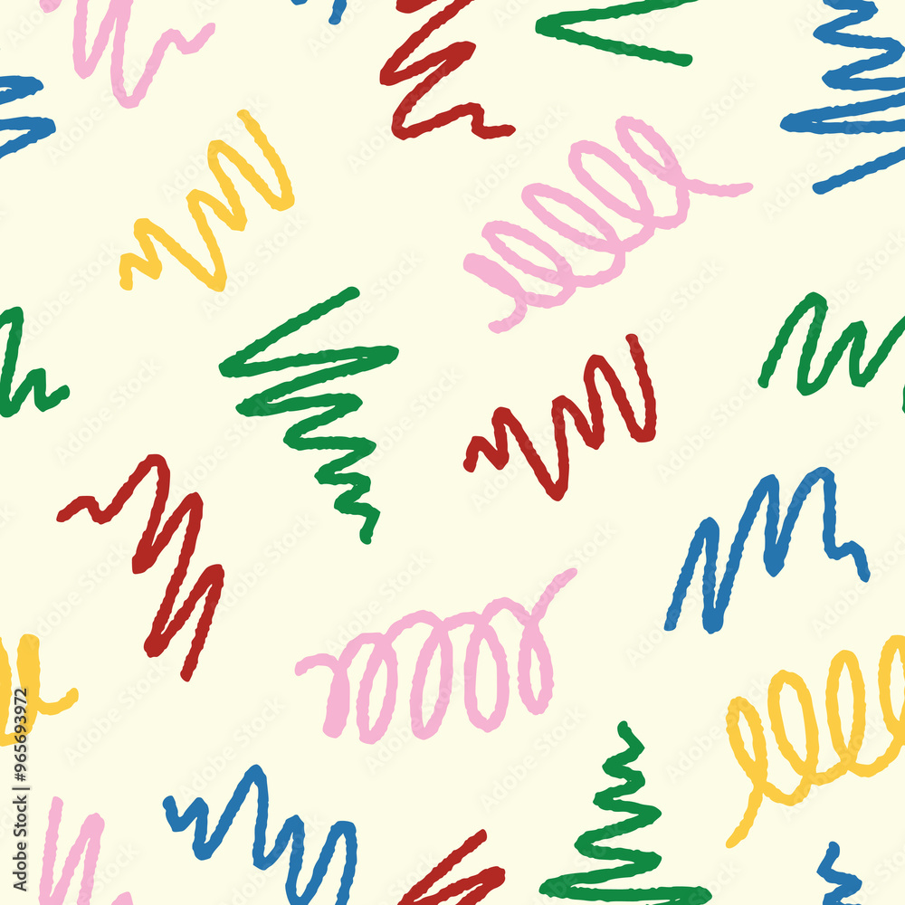Obraz premium Scribble Vector Seamless Pattern illustration for Print, Wallpaper, Decoration.