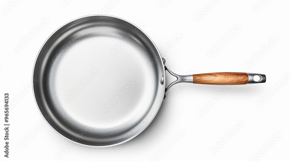 stainless steel frying pan with a black handle stainless steel frying pan with a black handle