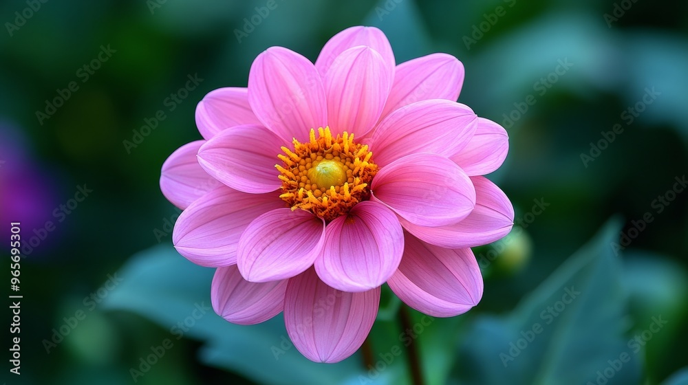 Pink dahlia flower in bloom, close-up view. Nature and gardening concept Pink dahlia flower in bloom, close-up view. Nature and gardening concept