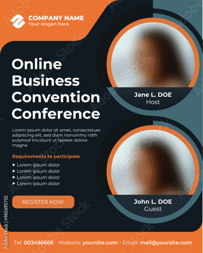 social media post template for online business conference or convention