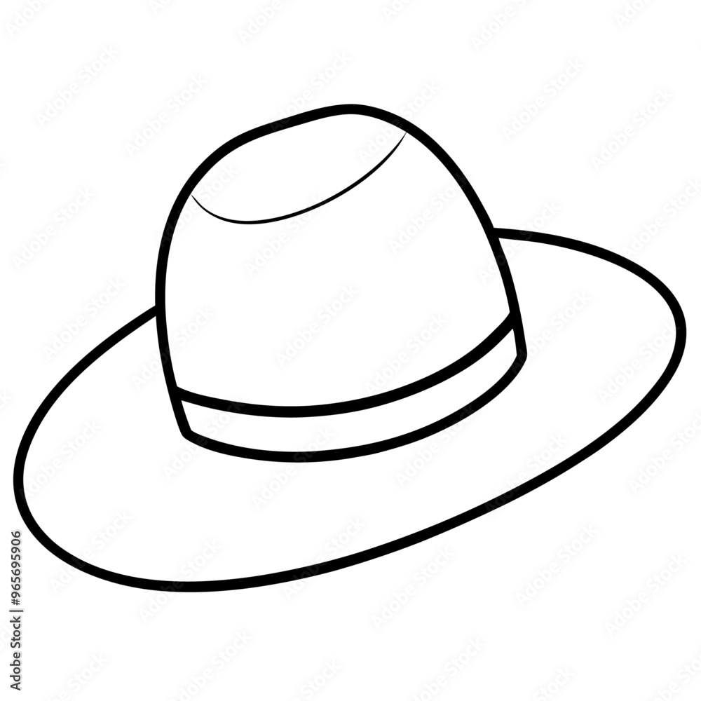 hat outline coloring book page line art illustration digital drawing hat outline coloring book page line art illustration digital drawing