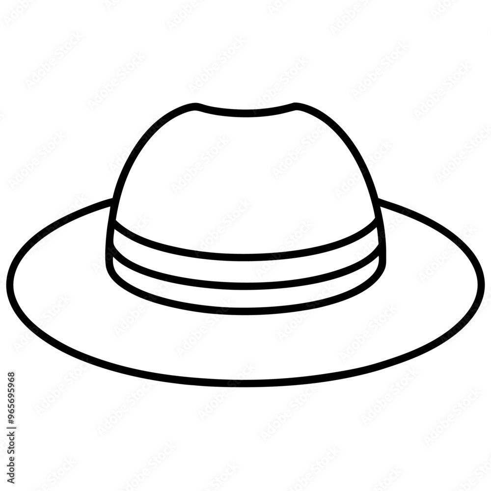 hat outline coloring book page line art illustration digital drawing hat outline coloring book page line art illustration digital drawing