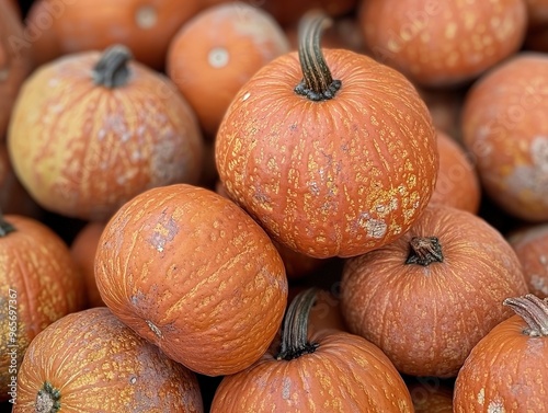 Fresh Harvest of Diverse Pumpkin Varieties Grouped in Colorful Heap from Aerial View. Seasonal Fall Produce and Thanksgiving Decor Ideas. photo