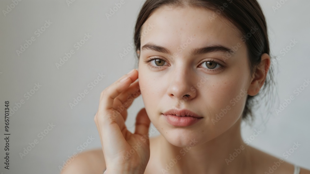 Young Woman with Clear Skin and Natural Beauty, a Portrait Young Woman with Clear Skin and Natural Beauty, a Portrait
